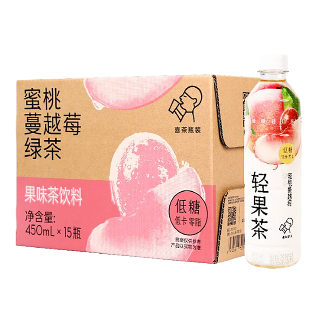喜茶轻果茶450ml x 15瓶/箱 (2味)
