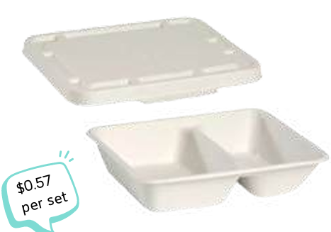 Bio Pack 商用一次性饭盒125套 24x18x5cm