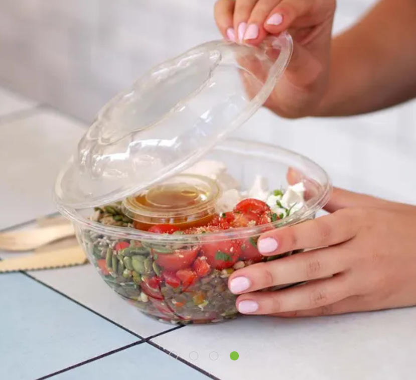 Bio Pack 1080ml 圆形透明沙拉盒 50个/套